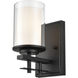 Huderson 1 Light 6.5 inch Matte Black Bathroom Wall Sconce Wall Light